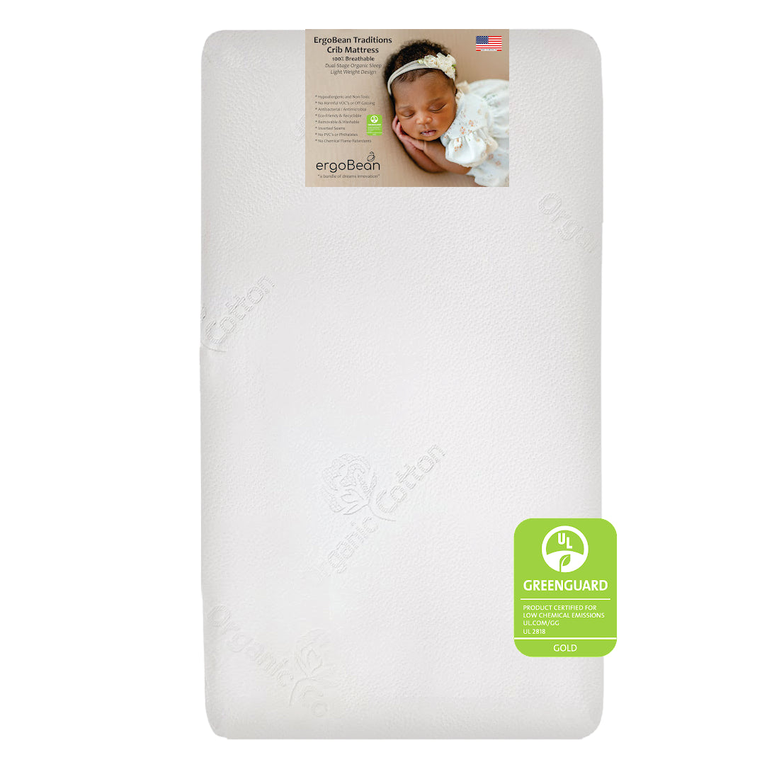 Organic ErgoBean Traditions Dual-Stage Breathable Crib Mattress